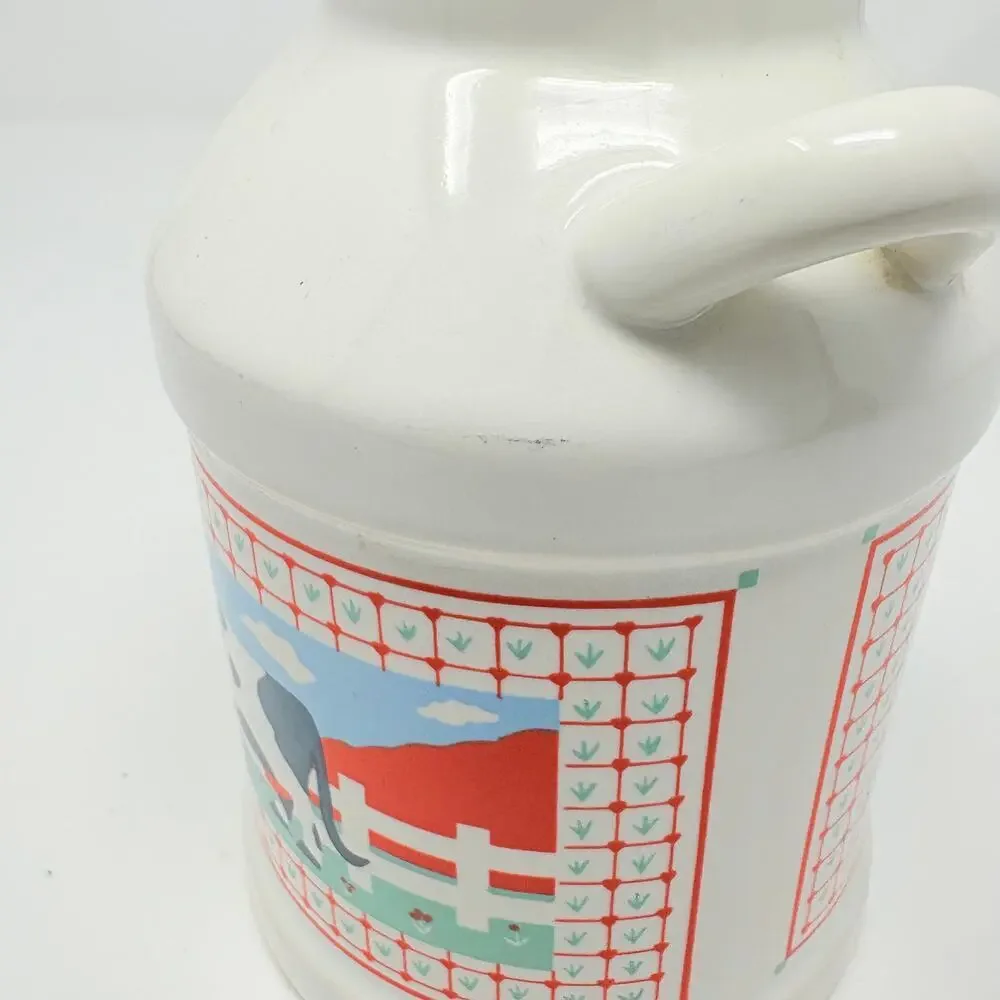 Vtg 80s Himark Peaches N Cream Cow Canister Utensils Trivet NOS Cottagecore